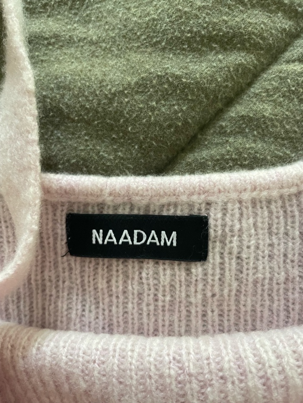 NAADAM Ribbed Spaghetti Strap Crop Top - Light Pink - Picture 2 of 9